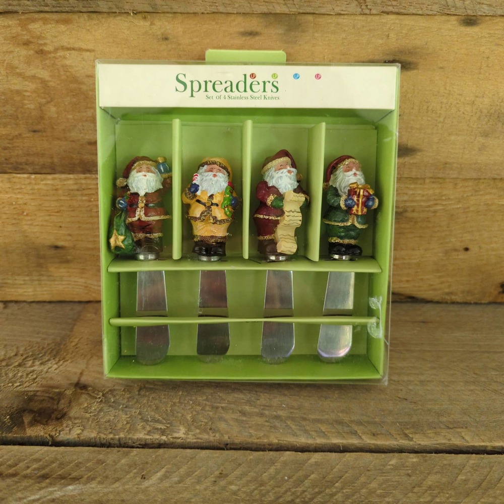 Set of Four Christmas Santa Spreaders by Supreme Housewares